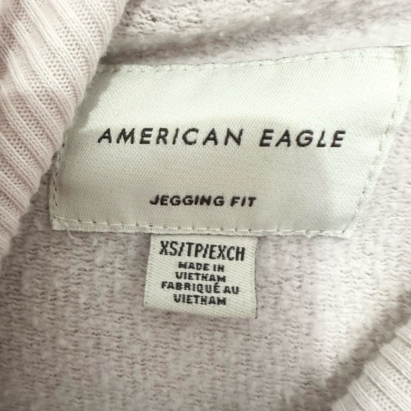 American Eagle Pink Camo Cowl Neck Oversized Sweatshirt Womens XS Jegging Fit - Picture 2 of 3